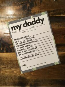 all about my dad father's day interview free printable!