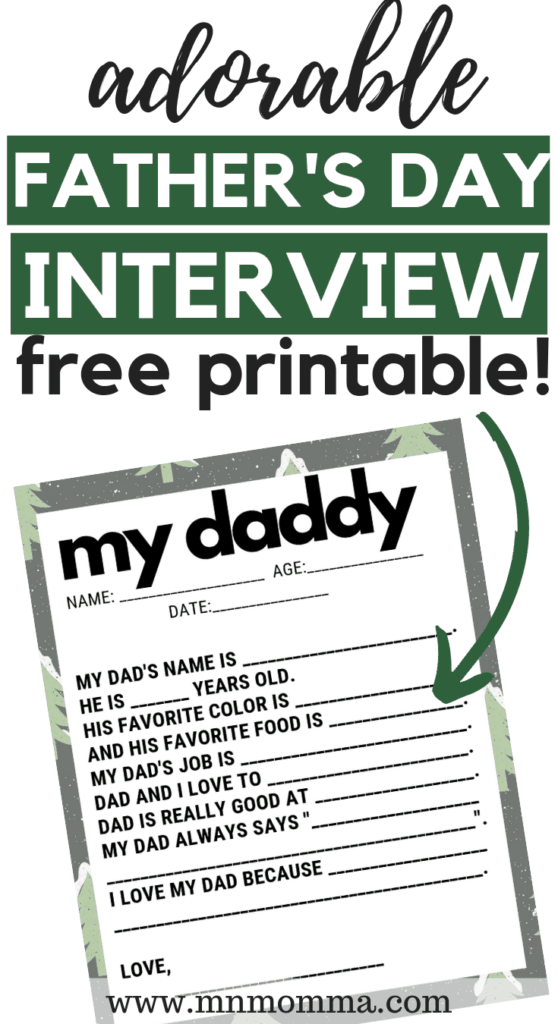 all about my dad father's day interview questions free printable