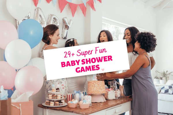 Group of women playing fun Baby Shower Games