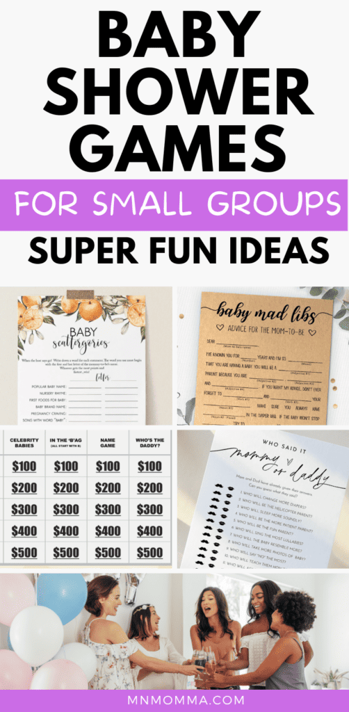 baby shower game ideas for small groups 