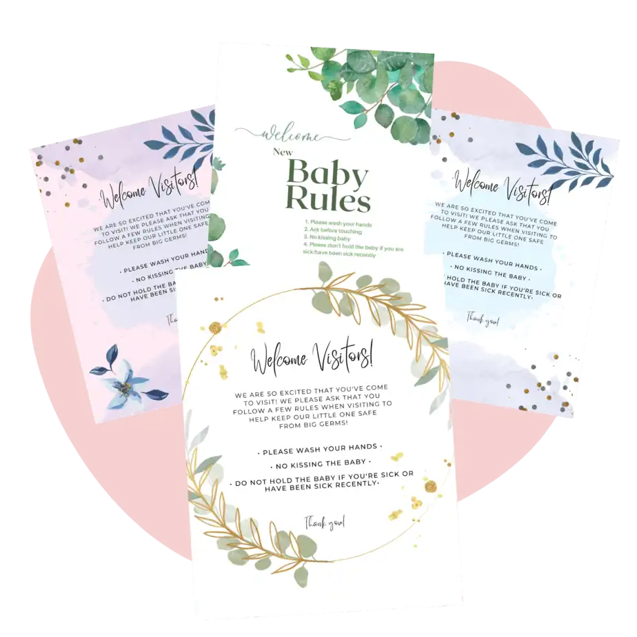 New Baby Rules for Visitors - Printable