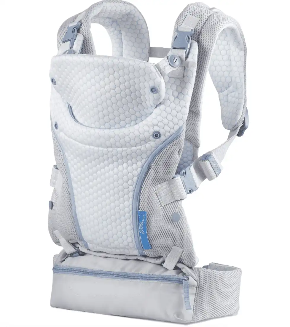 Infantino StayCool 4-in-1 Temperature Conditioned Ergonomic Baby Carrier, Light Gray