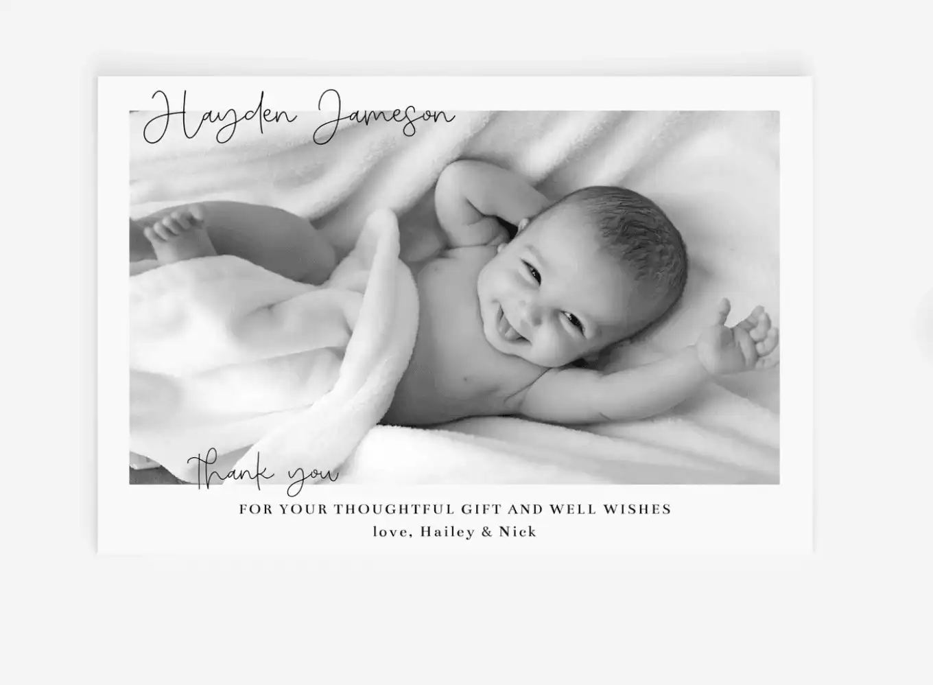 Newborn Thank You Card Template Printable Birth Announcement - Etsy