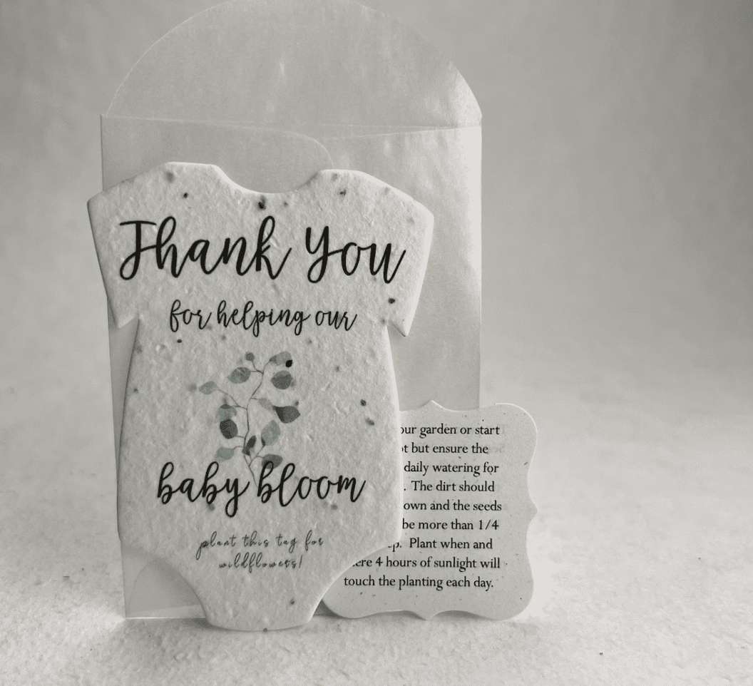 Onesie Shape Green Thank You Baby Blooms Seed Paper 3 X - Etsy
