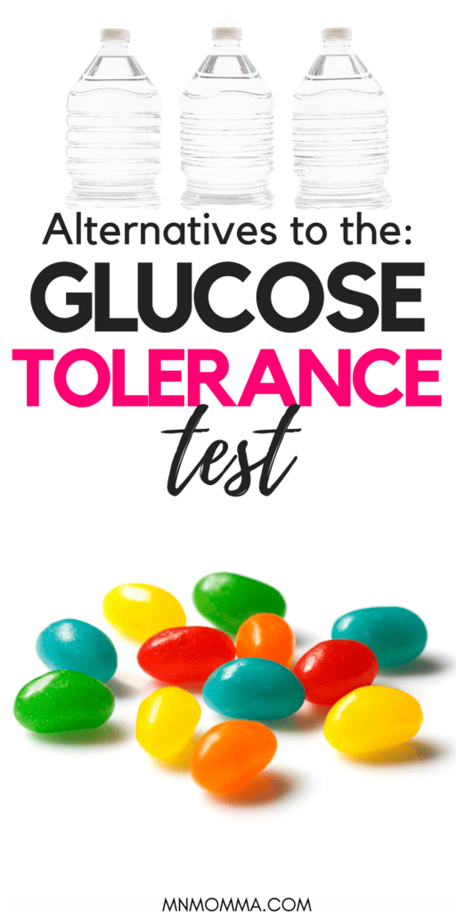alternatives to the glucose tolerance test with an image of water bottles and jelly beans