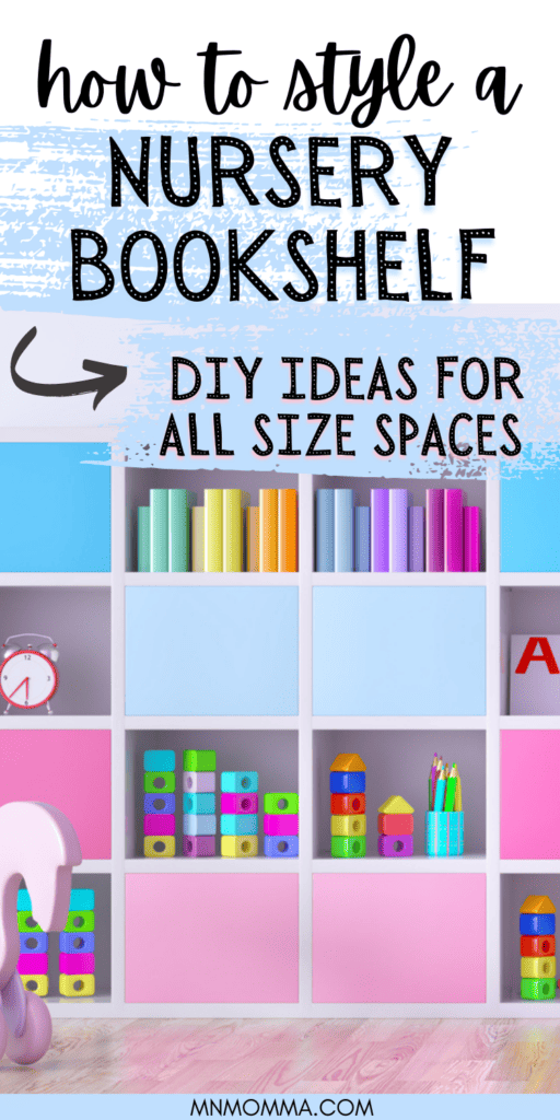 how to style a nursery bookshelf, great diy ideas