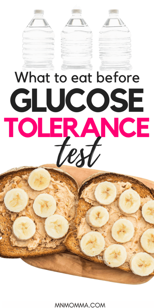 what to eat before glucose tolerance test with image of peanut butter toast