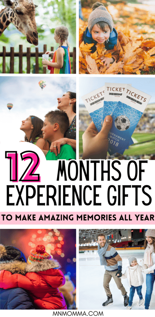 12 months of experience gifts for kids