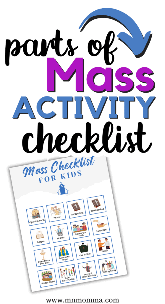 parts of mass activity checklist for kids