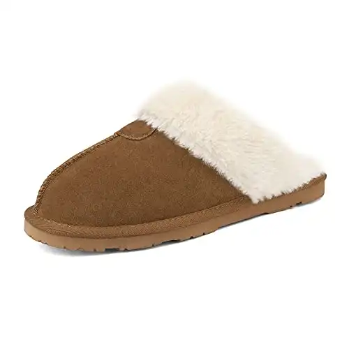 DREAM PAIRS Women's Sofie-05 House Slippers Indoor Fuzzy Fluffy Furry Cozy Home Bedroom Comfy Winter Cute Warm Outdoor Shoes Size 8.5-9, Chesnut