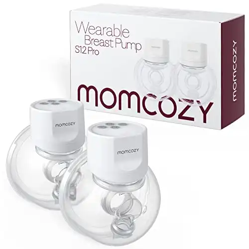 Momcozy S12 Pro Hands-Free Breast Pump Wearable, Double Wireless Pump with Comfortable Double-Sealed Flange, 3 Modes & 9 Levels Electric Pump Portable, Smart Display, 24mm, 2 Pack