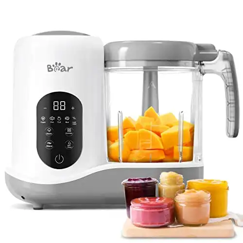 BEAR 2023 Baby Food Maker | One Step Baby Food Processor Steamer Puree Blender | Auto Cooking & Grinding | Baby Food Puree Maker with Self Cleans | Touch Screen Control
