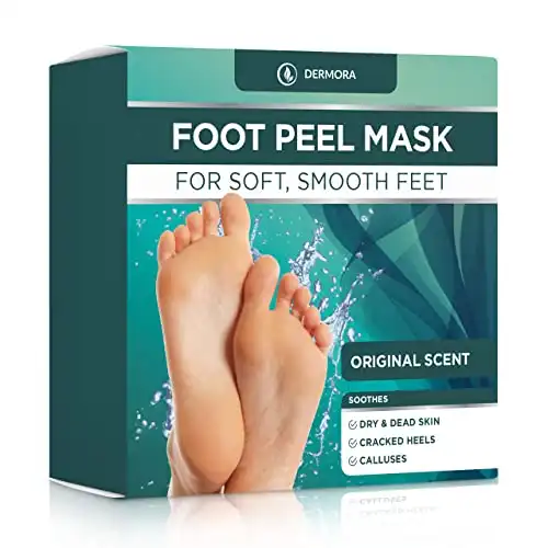 Foot Peel Mask - 2 Pack of Regular Size Skin Exfoliating Foot Masks for Dry, Cracked Feet, Callus, Dead Skin Remover - Feet Peeling Mask for baby soft feet, Original Scent