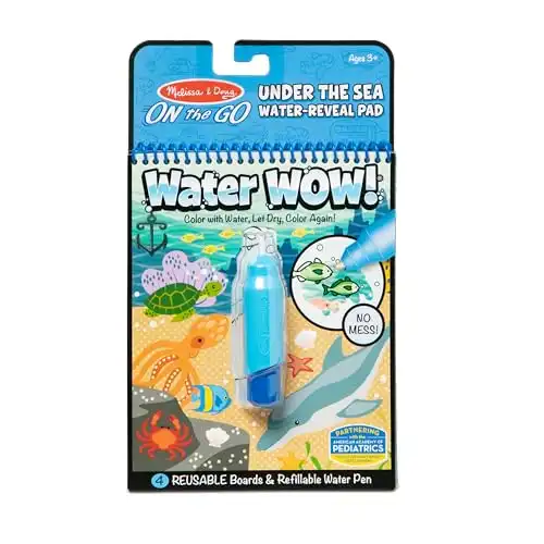 Melissa & Doug On the Go Water Wow! Reusable Water-Reveal Activity Pad - Under the Sea - Party Favors, Stocking Stuffers, Travel Toys For Toddlers, Mess Free Coloring Books For Kids Ages 3+