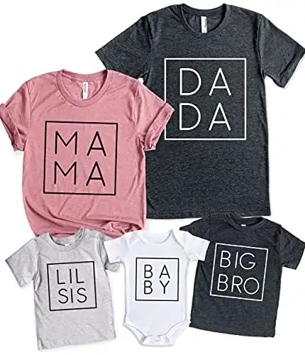 Teeny Fox Big Bro Letter Printed Lil Brother Little Sister Family Cute Matching Outfits Couple Shirts
