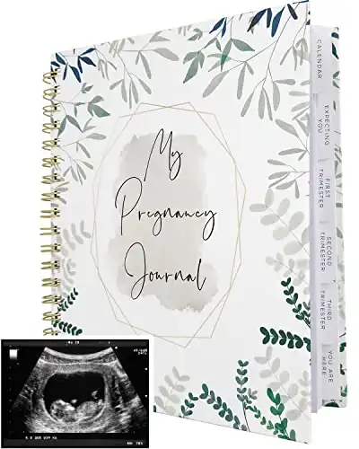 Pregnancy Journal Memory Book for Expecting Moms - Calendar for Pregnancy Planner - Weekly Monthly Organizer to Track Milestones - Hardcover with Keepsake Pocket - Gift for First Time Moms