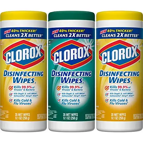 CloroxPro Disinfecting Antibacterial Wipes Value Pack, Healthcare Cleaning and Industrial Cleaning, Clorox Disinfectant Wipes, Crisp Lemon and Fresh Scent Variety Pack, 35 Count (Pack of 3) - 30112