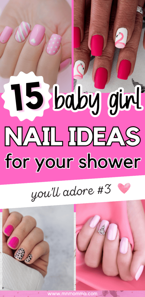 baby girl baby shower nail ideas