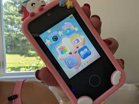 Kids Smart Phone for Girls with Holographic Pyramid, 32G Card Christmas Birthday Gifts for Age 3-10