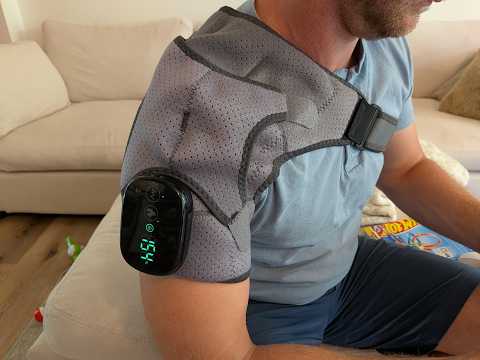 GVMSOR Cordless Shoulder Heating Pad with Massage for Rotator Cuff Pain, 5000mAh Battery