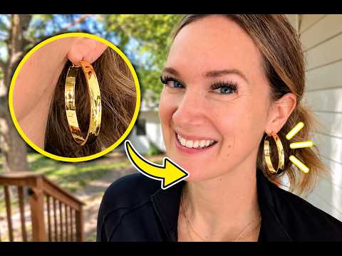 IDJEOABL Large Gold Hoop Earrings for Women, 3mm–5mm, Hypoallergenic, Non-Tarnish