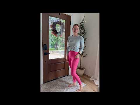 Transform Your Workout: No Front Seam Pink Leggings for Moms